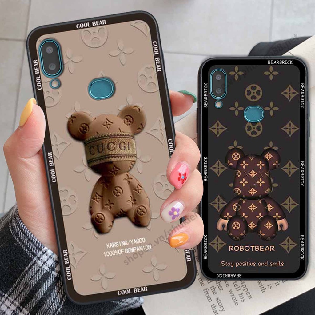 Ốp Samsung A10s bear, k@ws thương hiệu phong cách ốp lưng thời trang cao cấp