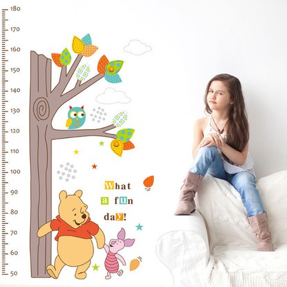 ️🎶️🎶Tranh decal dán tường GẤU PULL ĐO CHIỀU CAO cho bé - Decal dán tường️🎶️🎶