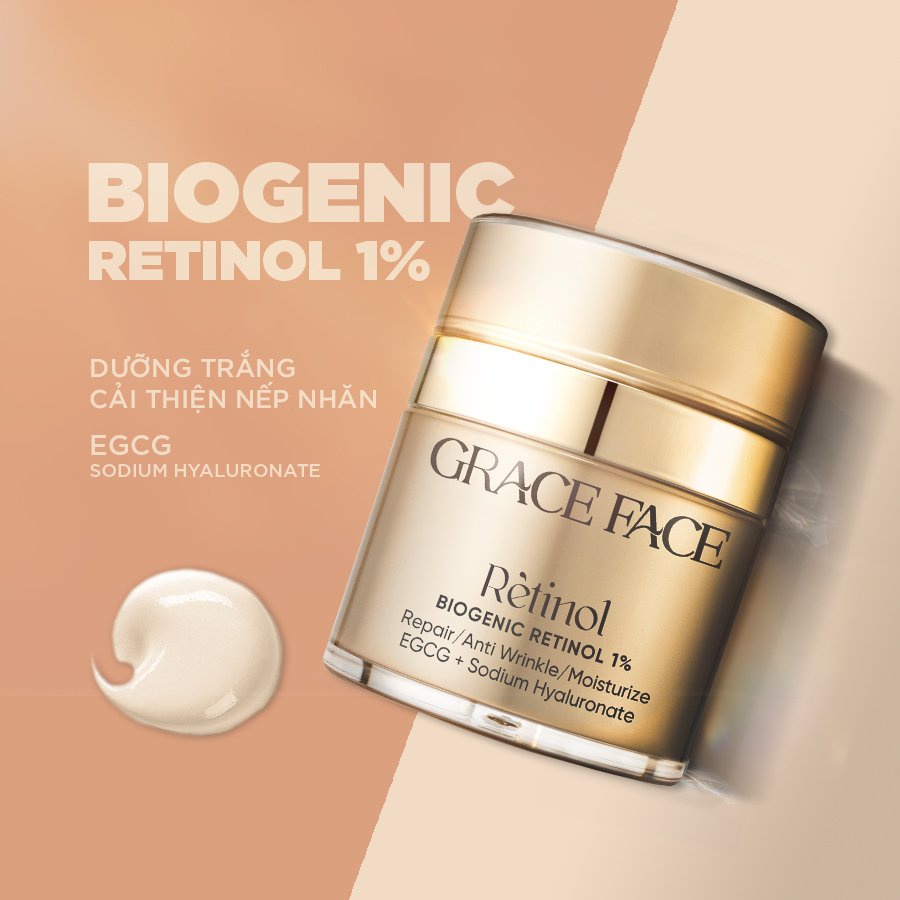 Combo kem dưỡng Biogenic Retinol 1% 30ml và kem chống nắng UV Protection Cream Grace Face 50ml