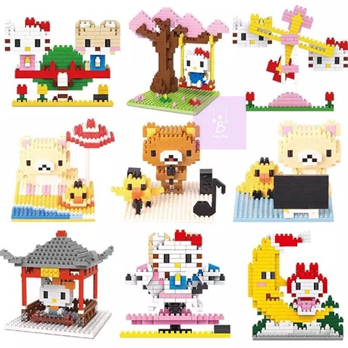 Mô Hình Lắp Rắp Lego Mèo Kitty Đồ Chơi Dễ Thương, Trí Tuệ Cho Các Bé