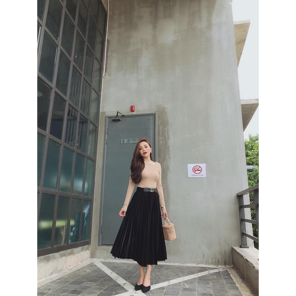 Chân Váy  CHÂN VÁY XẾP LY DÁNG DÀI HOT HOTTT