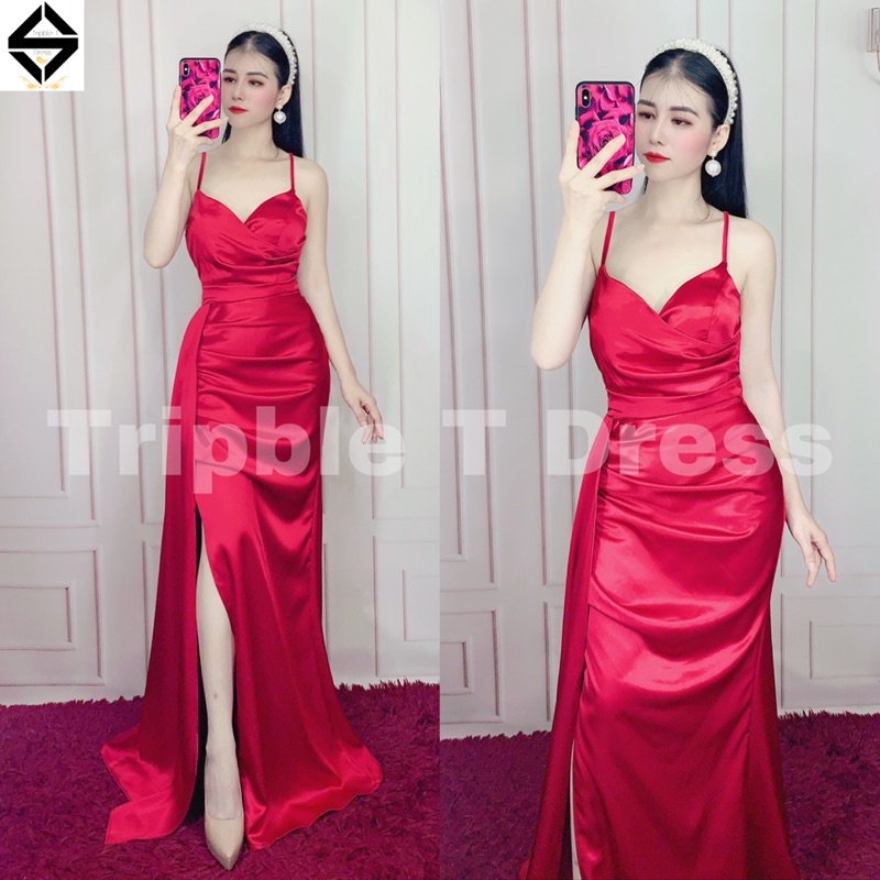 Đầm maxi body 2 dây xẻ đùi gợi cảm TRIPBLE T DRESS - Size M/L - MS88V