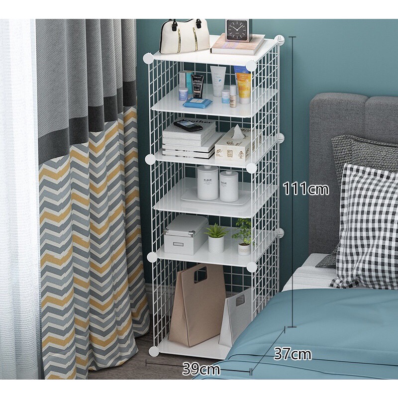 [ TẶNG CHỐT] Tủ đầu giường - Kệ Tủ Nhiều Tầng Nhựa Kết Hợp Lưới Tiện ích Gọn Siêu Đẹp