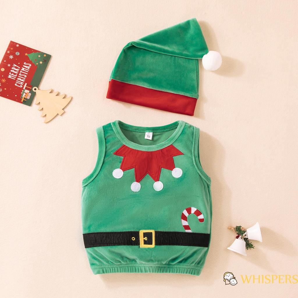 Áo Thun Ba Lỗ + Nón Ông Già Noel Cho Bé