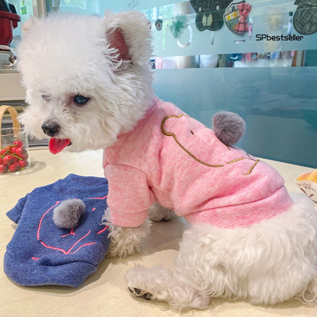 Trang phục dệt kim dày dặn giữ ấm họa tiết hoạt hình cho thú cưng