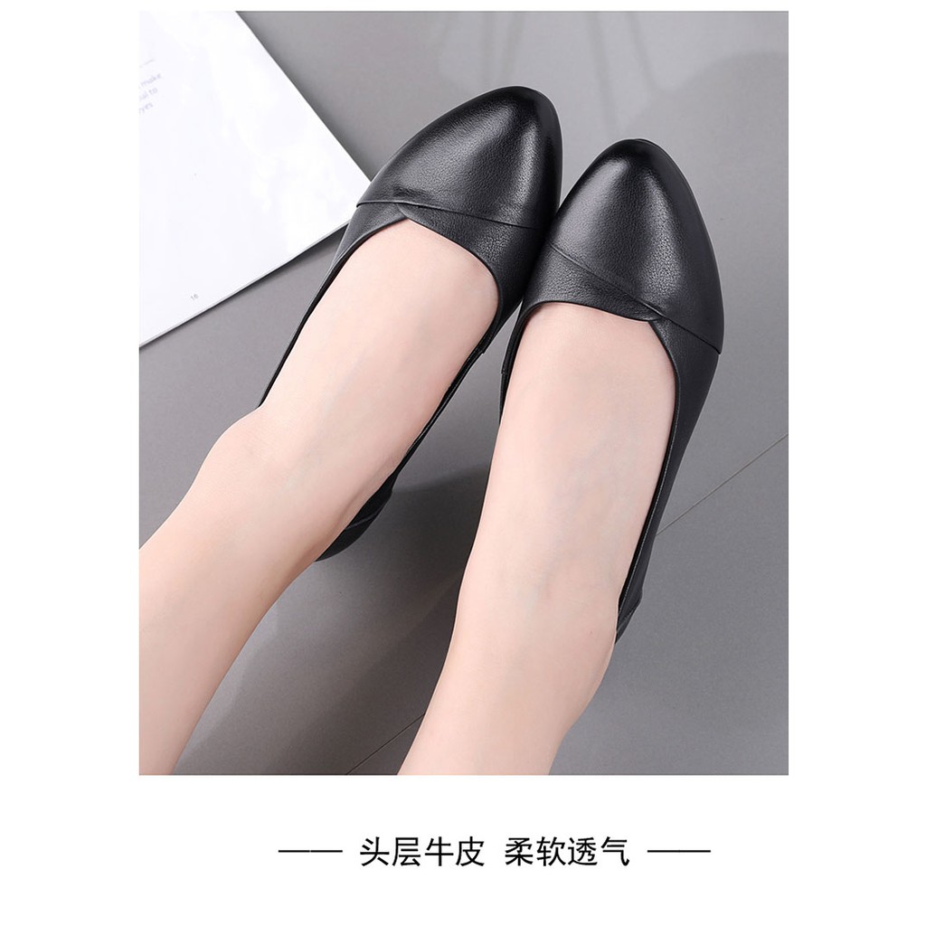 PAMELA - Giày Bệt Nữ Búp Bê Mũi Tròn Da Bò Thật Siêu Êm Chân Dễ Phối Đồ -B02