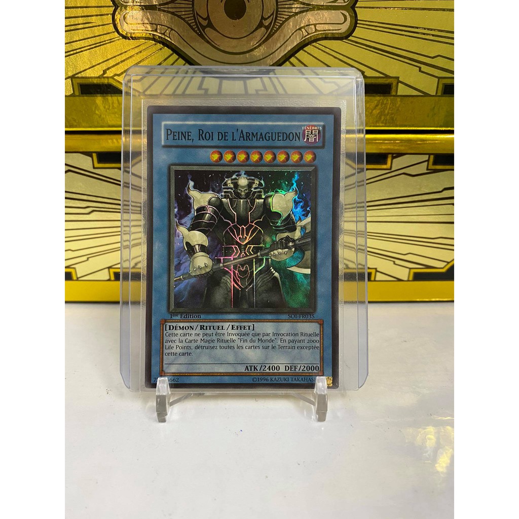 [ Dưa Hấu Yugioh ] Lá bài thẻ bài Demise King of Armageddon - Super Rare 1st Edition - Tặng bọc bài nhựa bảo quản