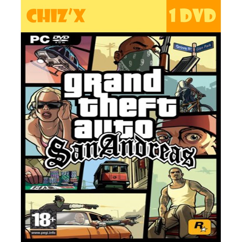 Đĩa Dvd Grand Theft Auto San Andreas GTA SA PC