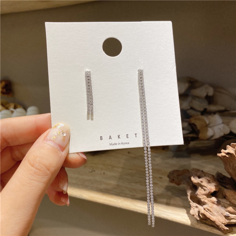 Đôi Bông Tai Dáng Dài Đính Đá Thời Trang Cho Nữ