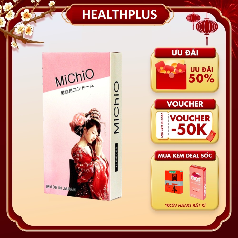 Bao cao su Gân gai siêu mỏng MichiO - bcs hộp 12 chiếc - Nhật Bản