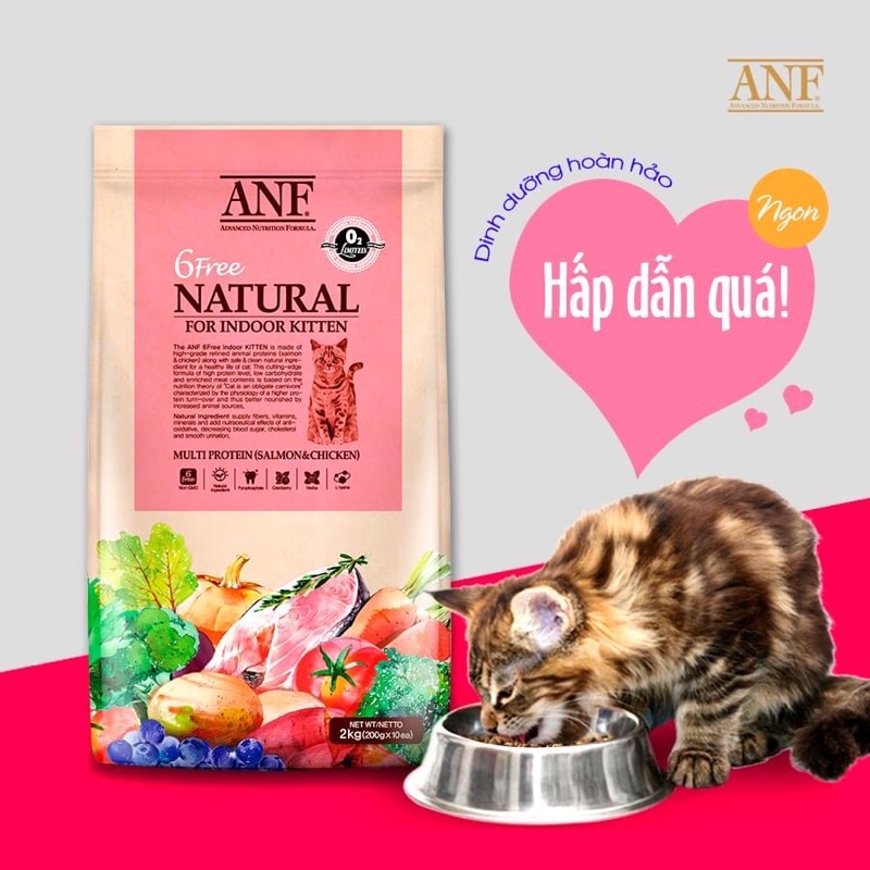 [2kg] ANF - 6 Free - Thức ăn hạt hữu cơ cho mèo con 2kg