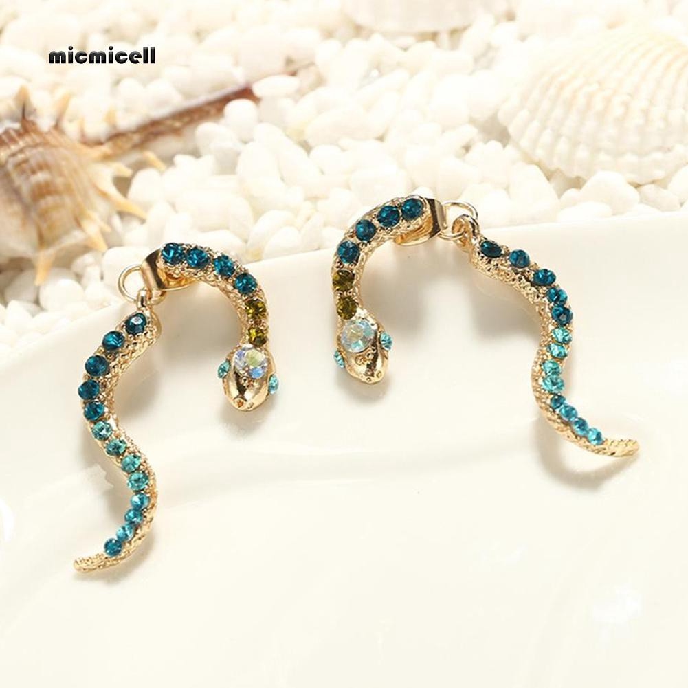 Bông Tai Hình Rắn Gắn Đá Thời Trang Vintage Cho Nữ