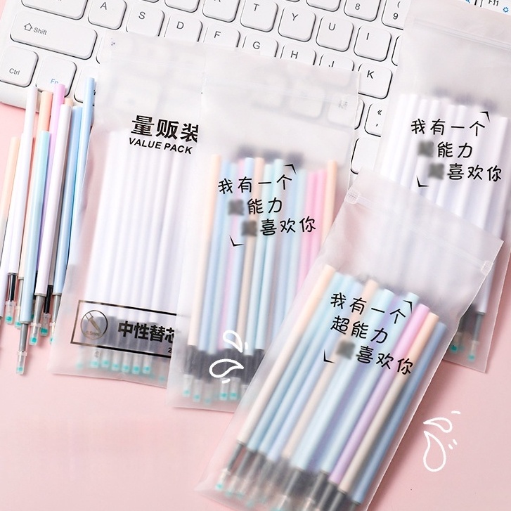 Túi 20 Ngòi Bút Mực Gel 0.5mm Màu Đen Loại Đẹp - Ruột Bút Nội Địa Trung Giá Rẻ Duashop