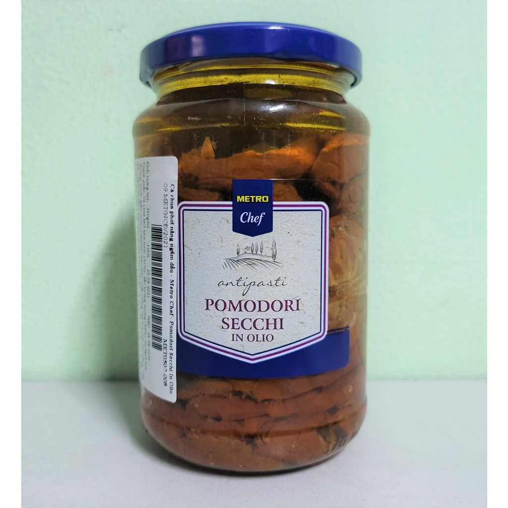 [Lọ 340g] CÀ CHUA PHƠI NẮNG NGÂM DẦU HƯỚNG DƯƠNG [Italia] METRO CHEF Pomodori Secchi in Olio
