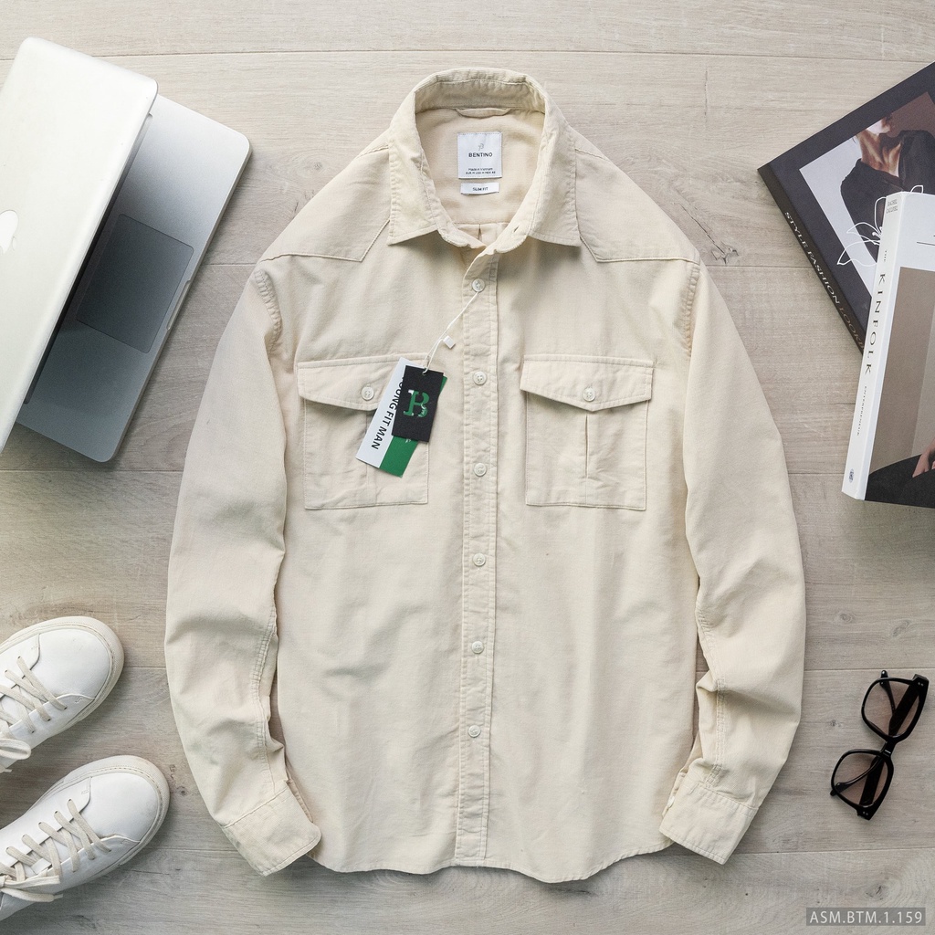 Áo sơ mi nam dài tay trẻ trung với chất liệu vải nhung tăm cực xịn, mặc cực sang 1159