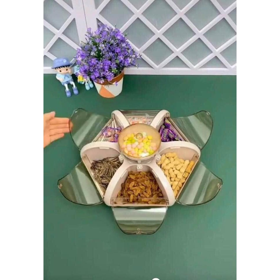 KHAY ĐỰNG BÁNH KẸO MỨT TẾT 6 CÁNH TỰ BUNG