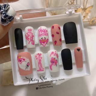 Móng up thiết kế [Nailbox] Chú báo hồng Pink Panther siêu kute