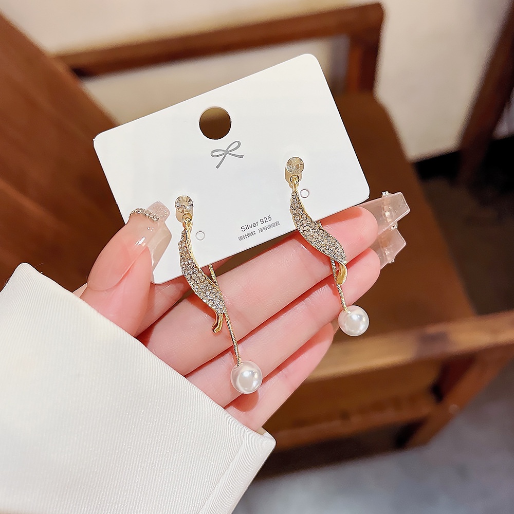 Bông Tai Mạ Bạc 925 Dáng Dài Đính Nơ Tua Rua Phong Cách Thời Trang Hàn Quốc 2022 Dành Cho Nữ