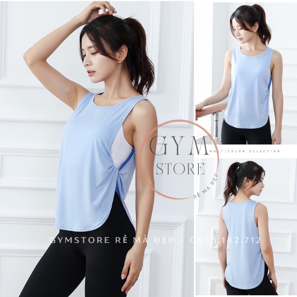 Áo Ba Lỗ TankTop Tập Gym Yoga Nữ Thun Cotton Co Giãn Thoáng Mát Thể Thao Đồ tập nữ Rẻ Đẹp 𝑮𝒀𝑴𝑺𝑻𝑶𝑹𝑬 041