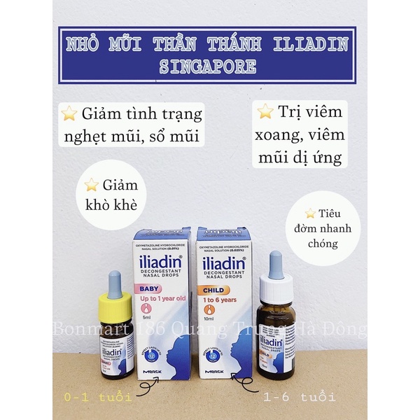 Nhỏ mũi thần thánh Iliadin cho bé