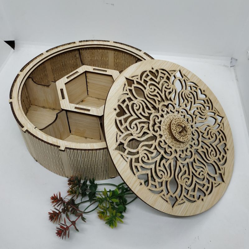 Hộp Gỗ Tròn 7 Ngăn