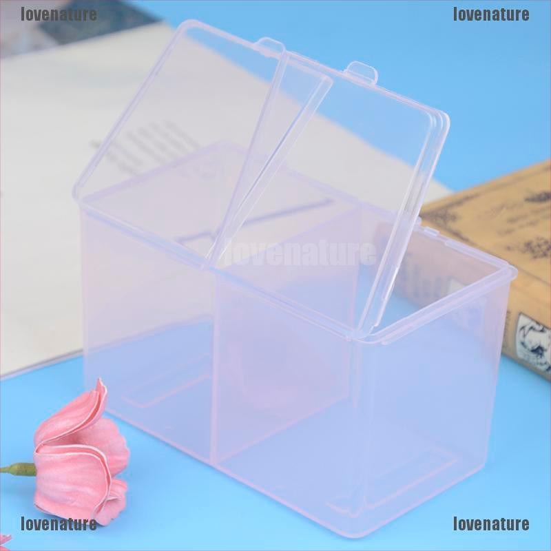 [LOVE] Clear Cleaning Remover Cotton Pad Compartments Storage Box Cotton Pad Container [Nature]