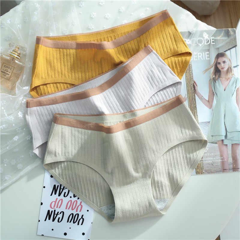 Quần Lót Cotton Kháng Khuẩn Màu Sắc Đơn Giản Cho Nữ
