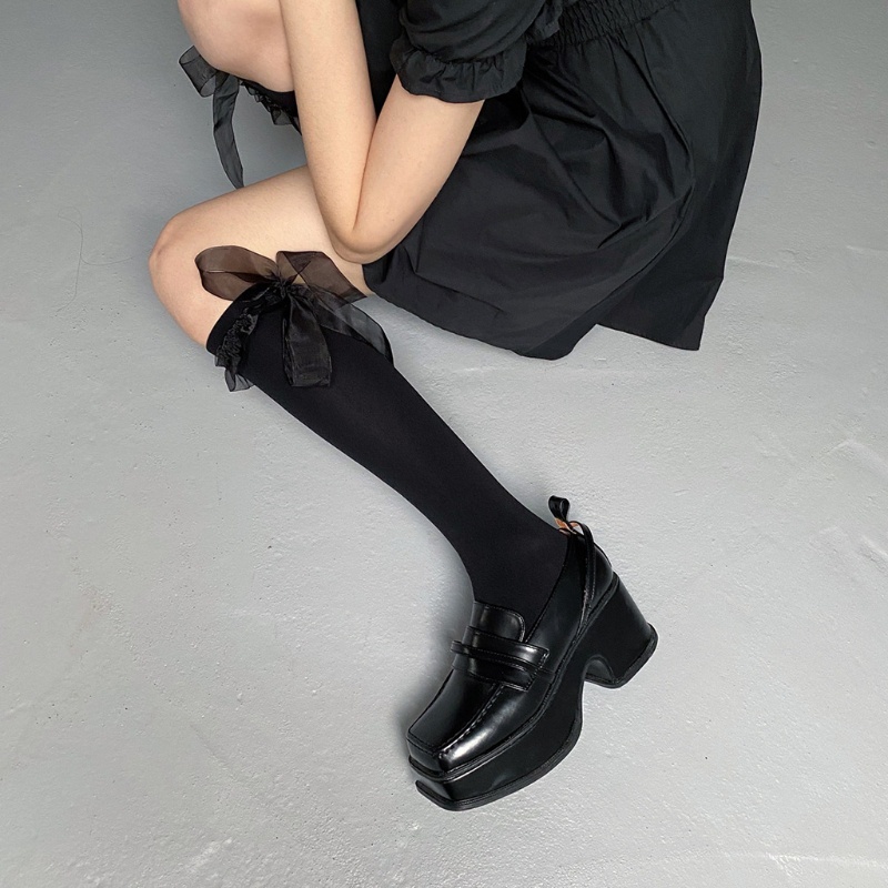 Youyo Vớ Dài Đến Đầu Gối / Đầu Gối Phối Dây Ruy Băng Ngọt Ngào Phong Cách Lolita Nhật Bản Cho Nữ