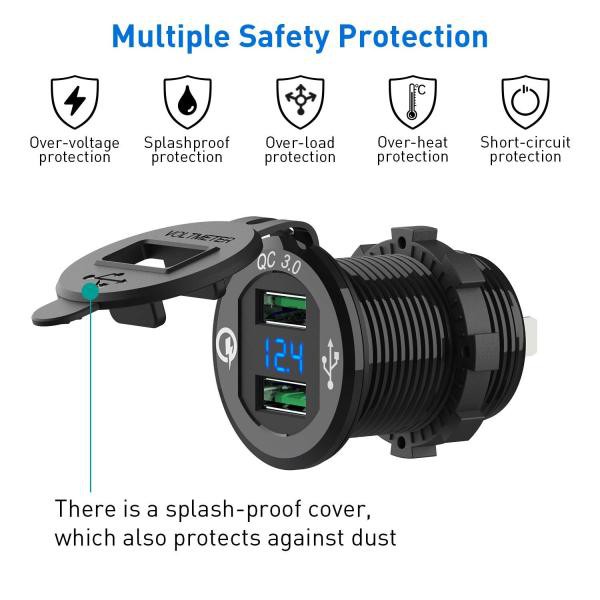 Củ sạc nhanh QC 3.0 cho điện thoại dùng trên xe máy / xe hơi | BigBuy360 - bigbuy360.vn