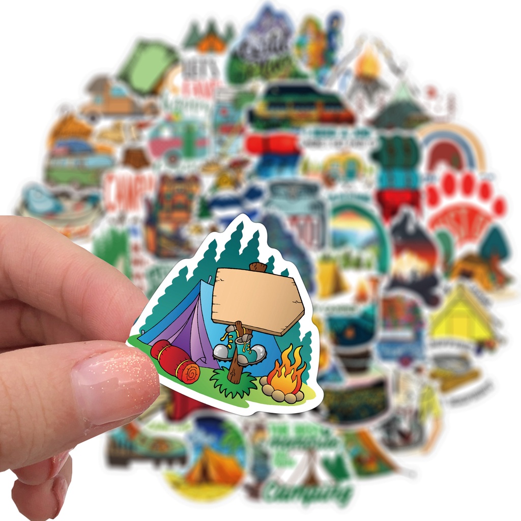 Set 50 Stiker dán chủ đề camping-CD02 | BigBuy360 - bigbuy360.vn