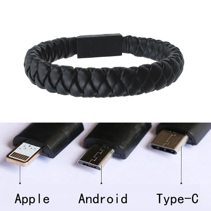 Dây cáp sạc dạng vòng tay mini cho iPhone Android Type-C