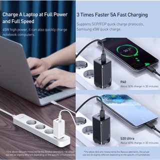 Củ sạc nhanh BASEUS Mini Quick Charge Dual USB-C 45W GaN