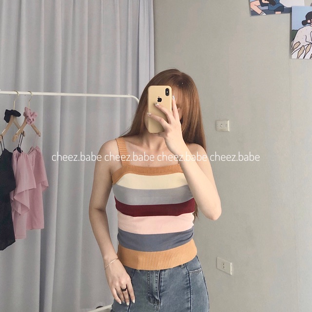 Áo hai dây len mỏng nhiều màu