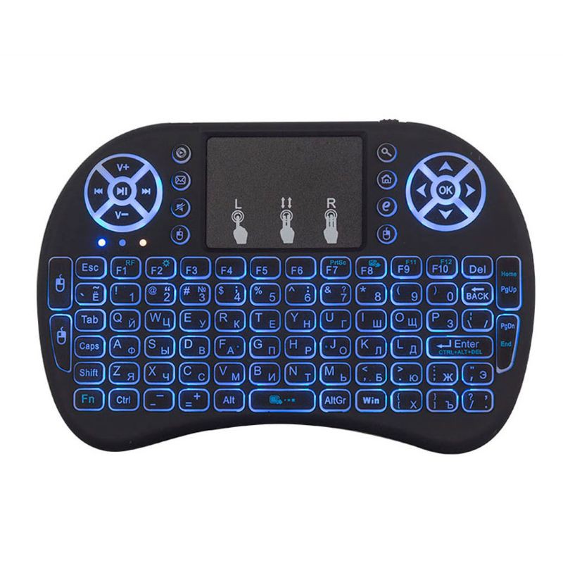 RUN♡ Russian Spanish i8 Mini 7 Color Backlit Keyboard 2.4GHz Touchpad Fly Air Mouse