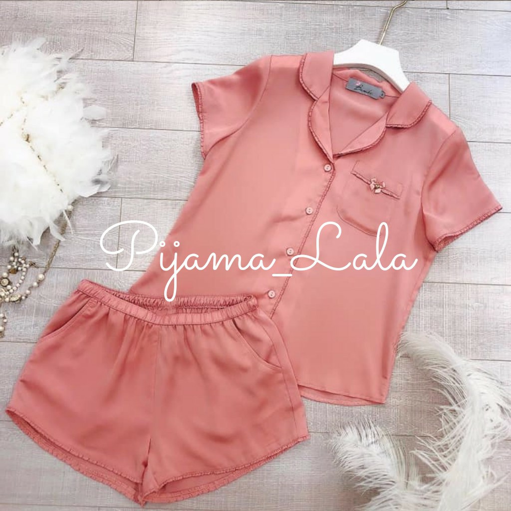 Đồ bộ pijama satin, đồ bộ ngủ[ FREESHIP ]cao cấp, viền nẹp áo ,chất vải mền mịn,mặc thoáng mátsize 48kg-55kg