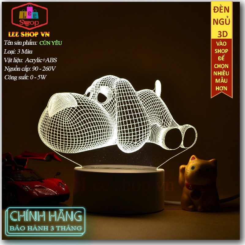 ✅[ Chính Hãng] Đèn Ngủ 3D Thay Đổi 3 Màu Sắc - Mẫu Chuột Mickey- Là Món Quà Ý Nghĩa Cho Bạn Và Người Thân Yêu