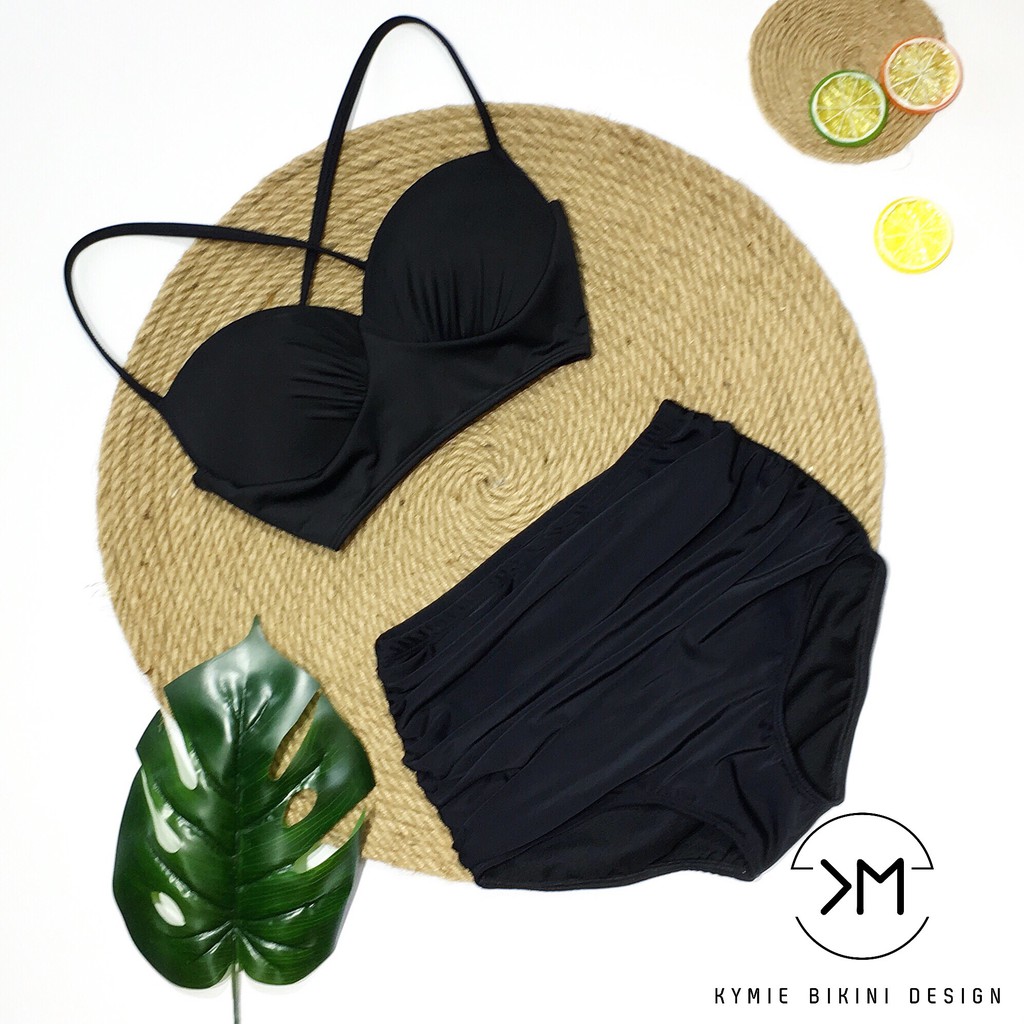 Đồ bơi 2 mảnh Bikini áo cúp ngực quần cạp cao che bụng