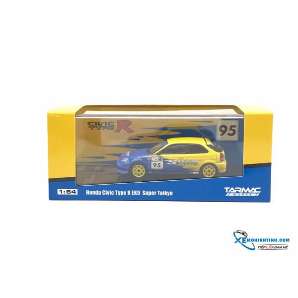 Xe Mô Hình Honda Civic Type R EK9 Super Taikyu 1:64 Tarmac Works ( Vàng Xanh )