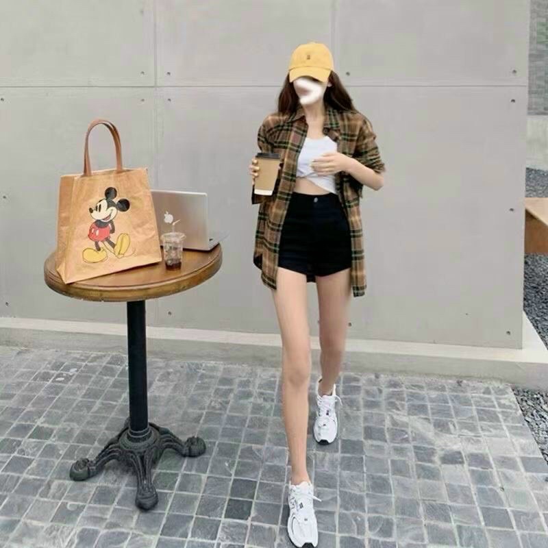 Quần sooc trơn cạp cao siêu hách dáng