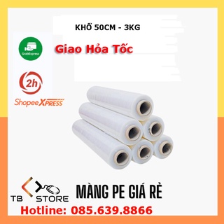 Màng PE , màng chít Khổ 50 cm nặng 3 kg siêu mỏng, siêu dai lõi 500gram