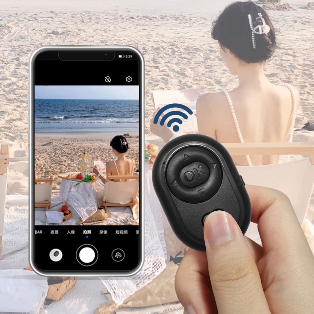 Thiết bị điều khiển chụp ảnh từ xa kết nối bluetooth không dây có nút bấm dành cho điện thoại thông minh