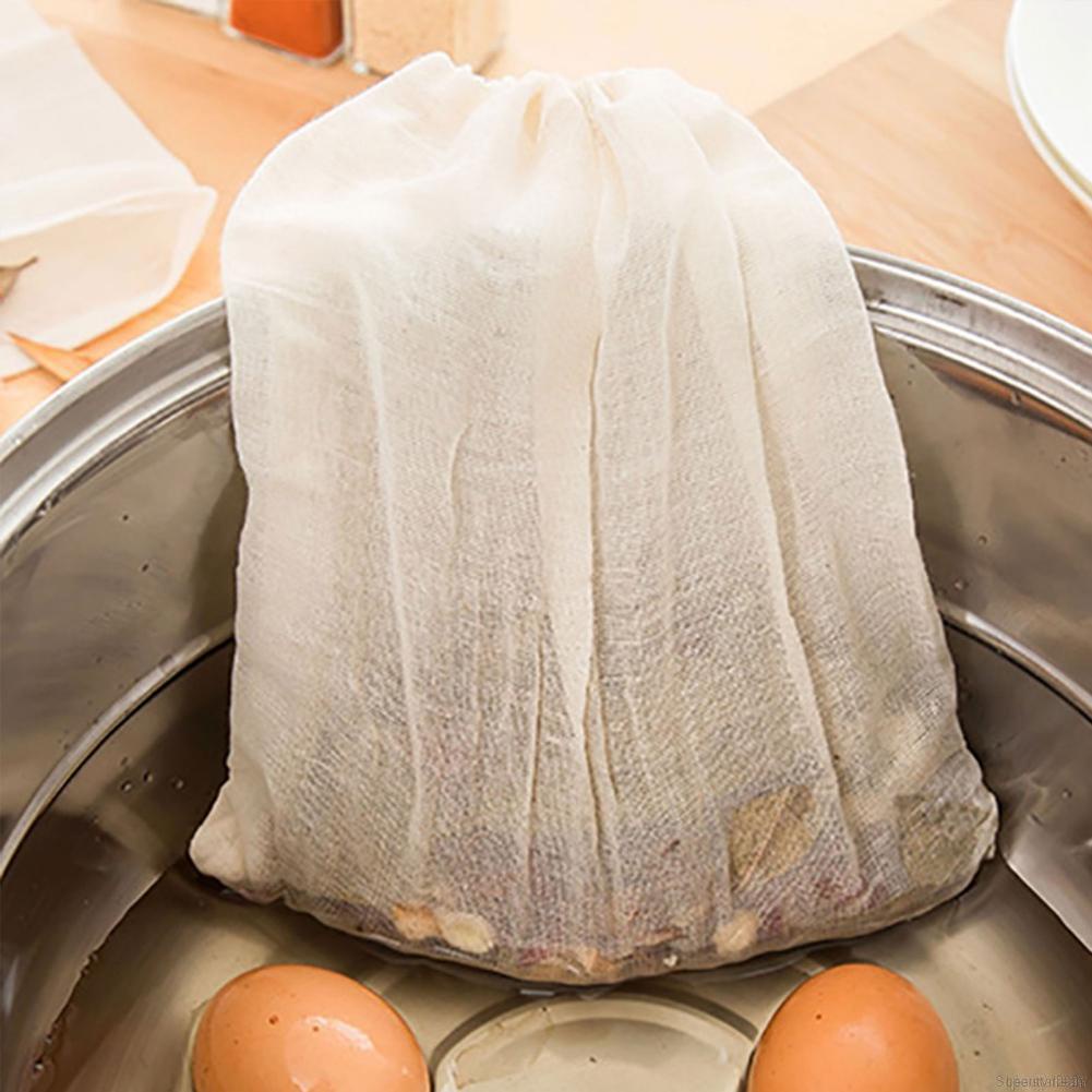 Túi lọc thực phẩm bằng cotton có dây rút dễ làm sạch và tái sử dụng 23*21cm