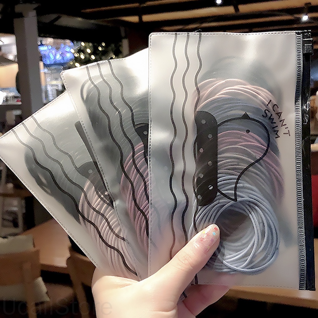 Set 100 dây thun cột tóc màu trơn không đường may cho nữ