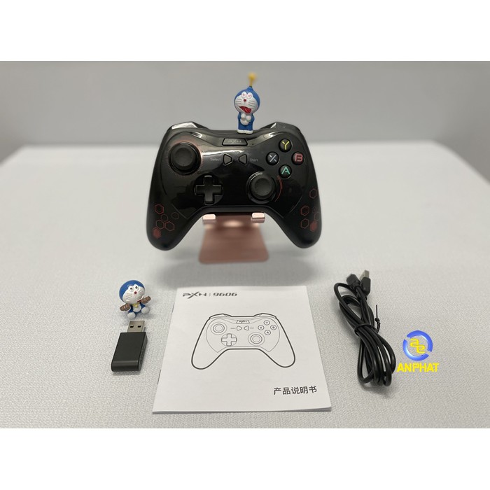 Tay cầm chơi game không dây PXN 9616 Pro Black RED Bluetooth dành cho PC / Android / Smart TV / Playstation 3 ( Có RUNG)