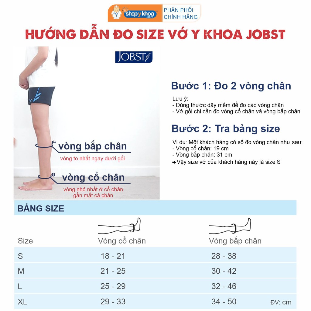 Vớ Y Khoa JOBST Gối, Màu Da, Hở Ngón, Hỗ Trợ Suy Giãn Tĩnh Mạch, Áp Lực 20-30mmHg