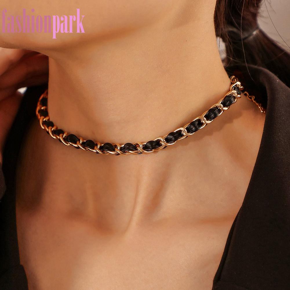 (Fas) Vòng Cổ Choker Da Mini Cá Tính