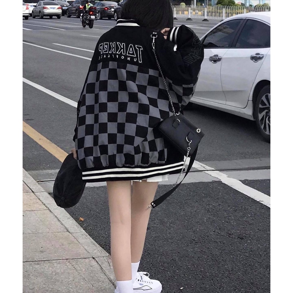 Áo khoác Bomber caro (100% như ảnh)