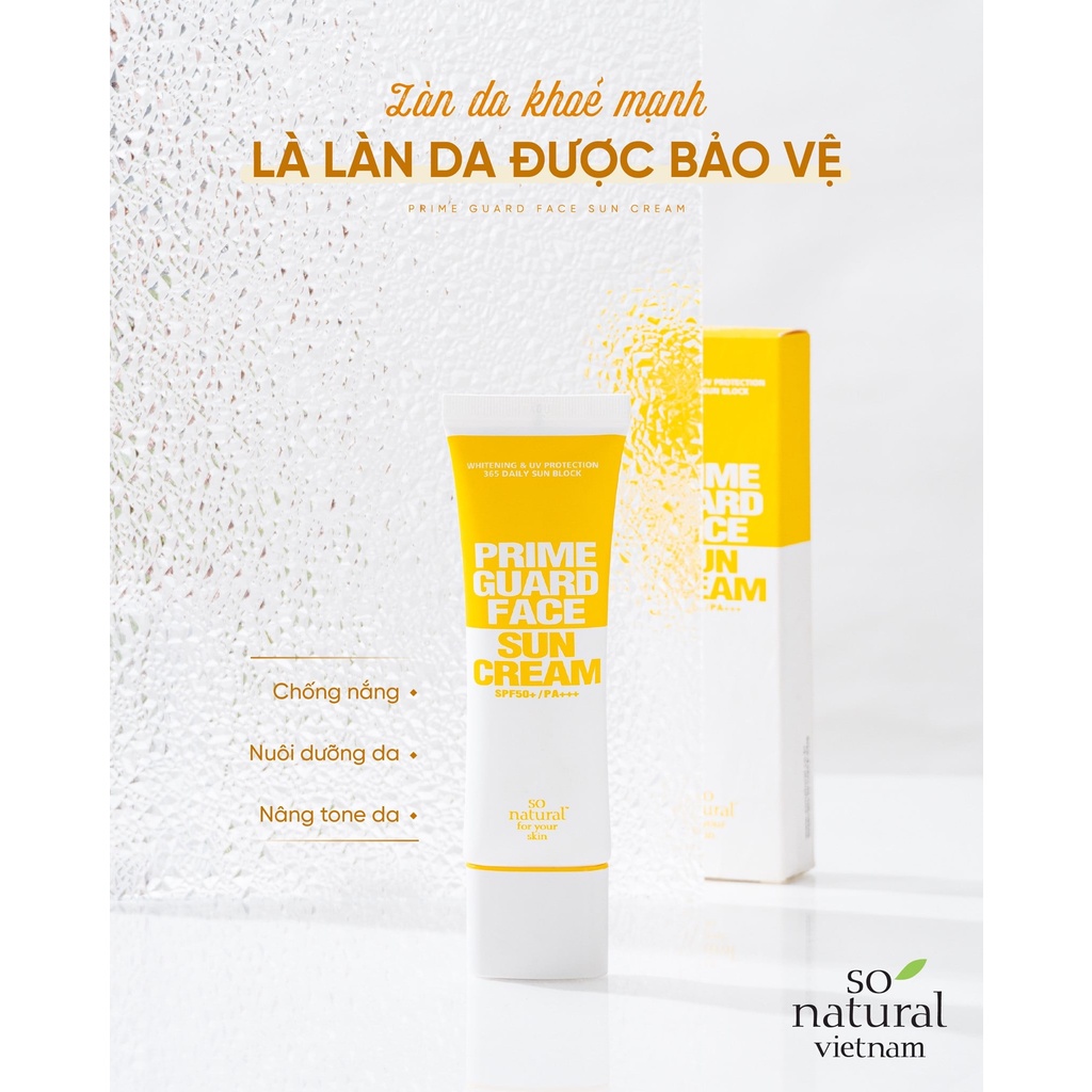 SO NATURAL HÀN QUỐC - Kem chống nắng Prime Guard Face Sun Cream SPF50+/PA++++ 50ml