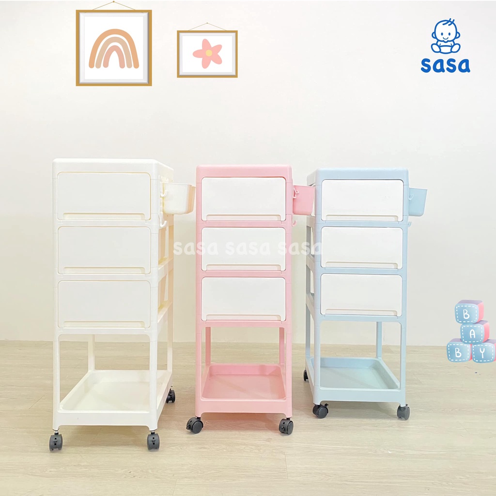 Kệ 4 tầng pastel Sasa - Nhựa cấp , hàng chính hãng 100%