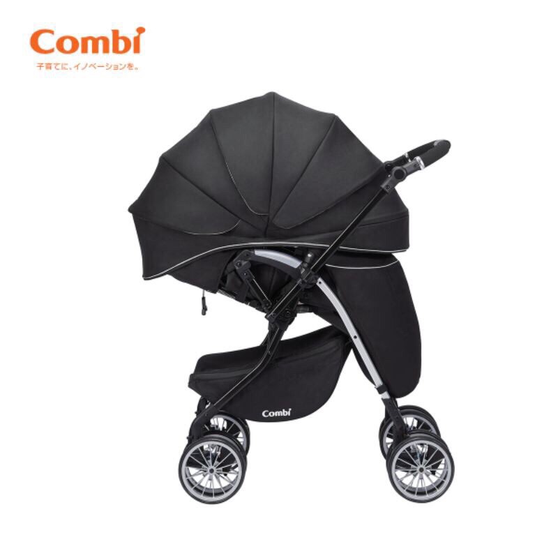 Xe Đẩy Combi Umbretta 4 Bánh Quay Tự Động Premium New Black